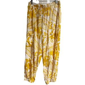REVOLVE Haute Hippie Yellow Floral Linen Baggie Pants | Size M